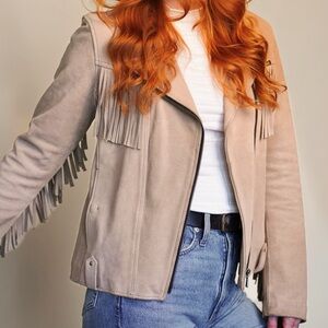 Wrangler 100% suede fringe jacket